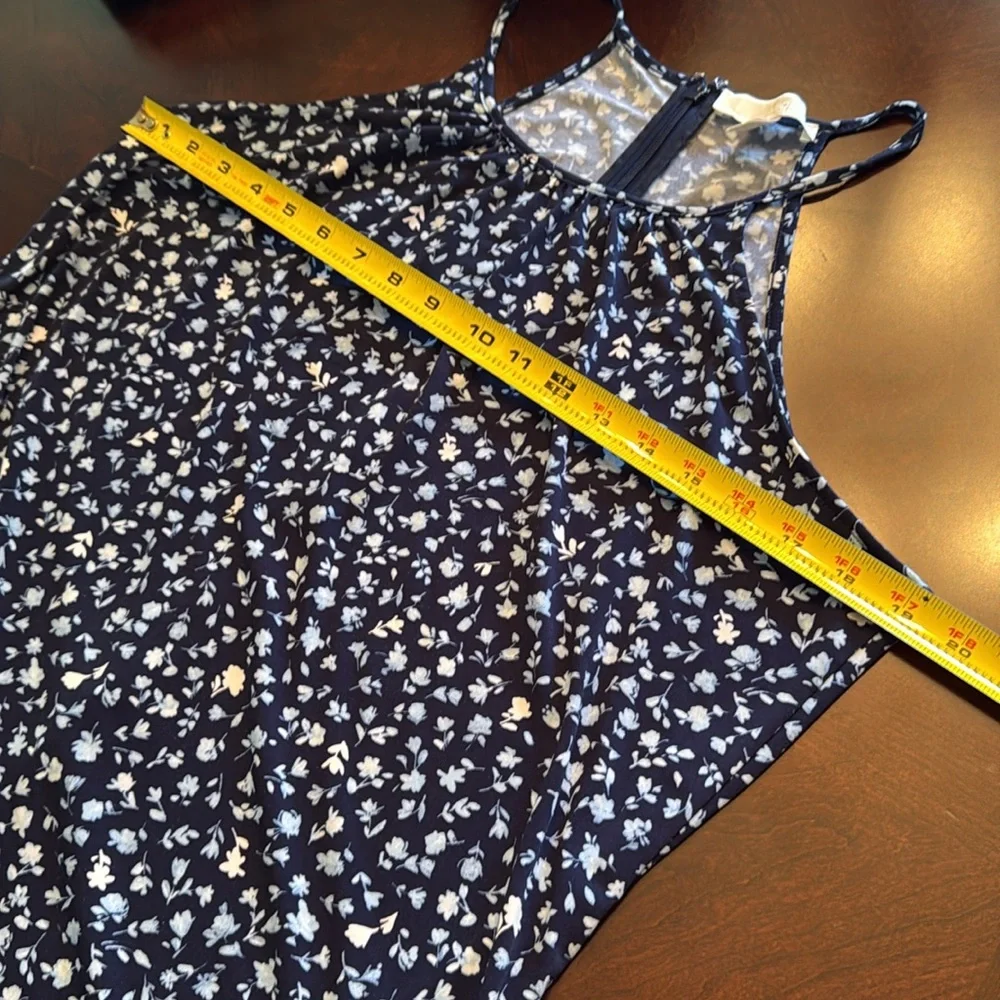 Michael Kors Women’s Blue Floral Lightweight Knit Sleeveless Dress size Large